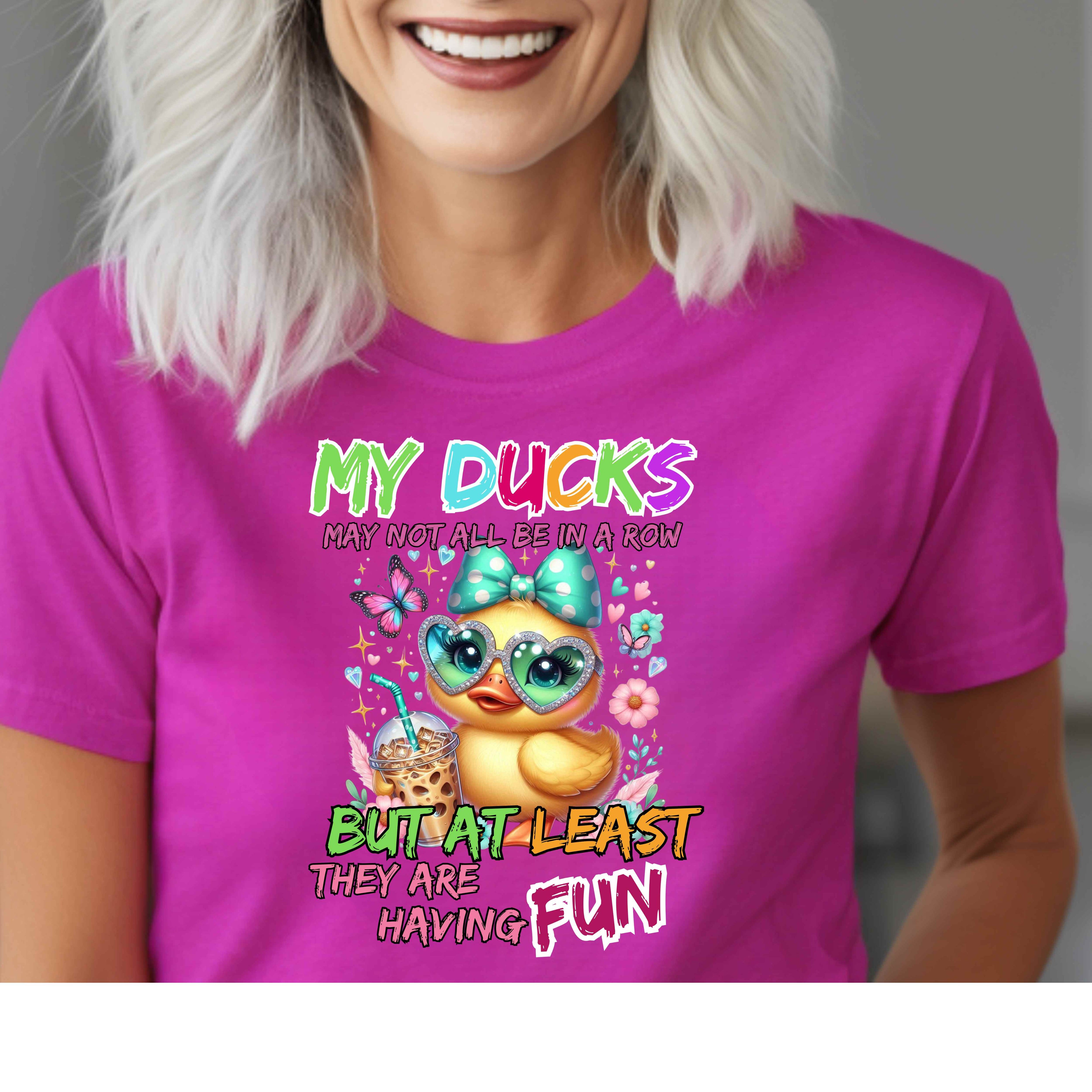 My Ducks May Not Be in a Row But They’re Having Fun Graphic Tee | Funny Duck Lover Shirt