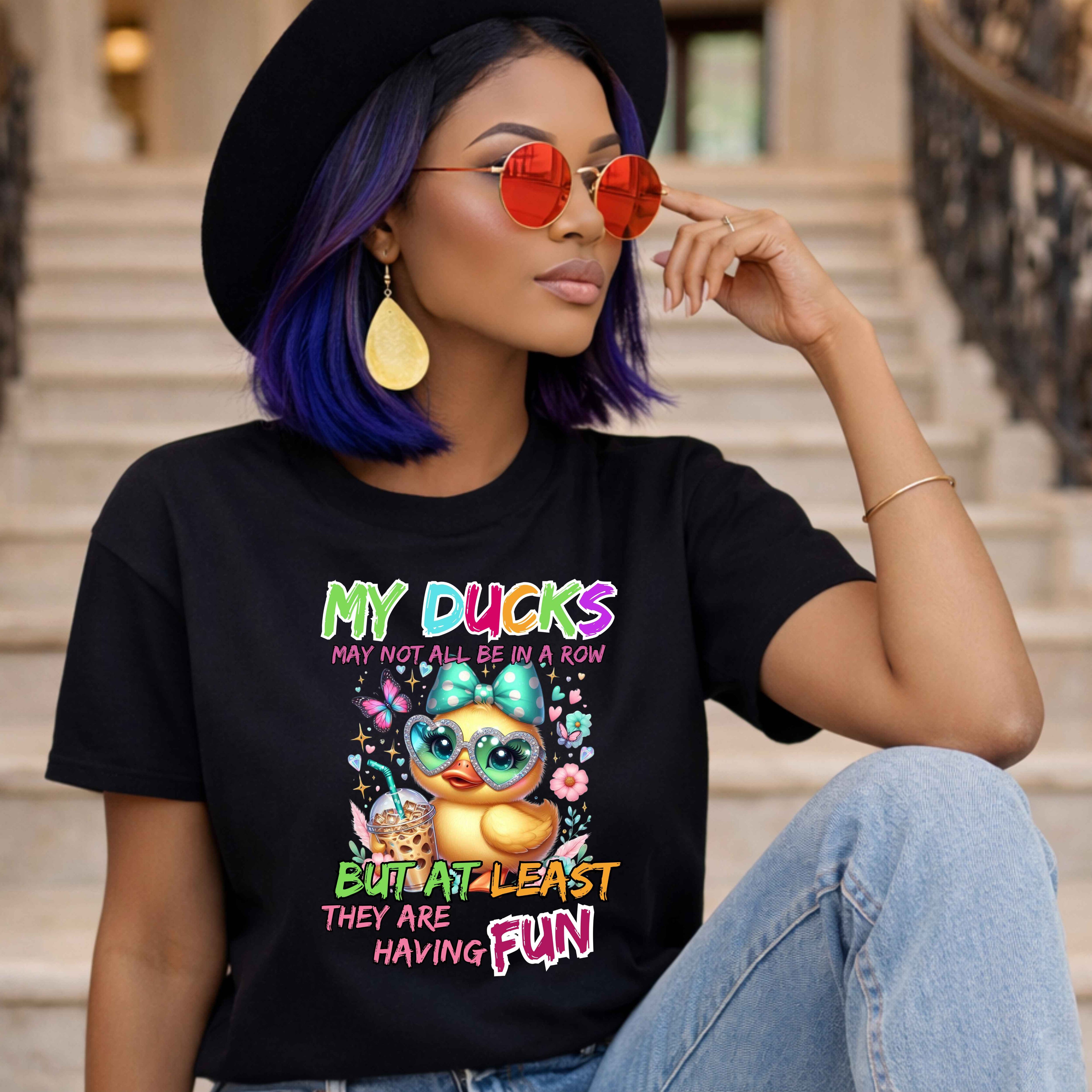 My Ducks May Not Be in a Row But They’re Having Fun Graphic Tee | Funny Duck Lover Shirt